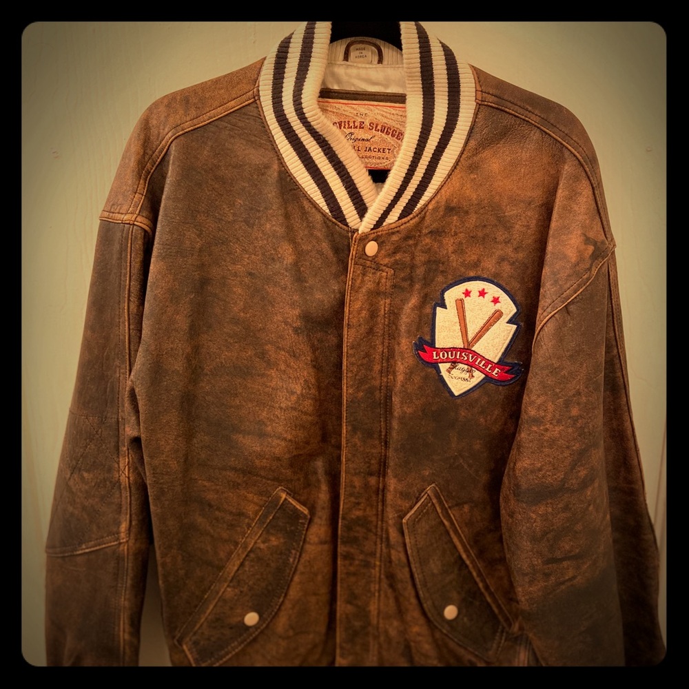 Genuine Leather Louisville slugger jacket